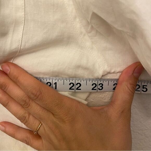 ROAD mens Cotton linen blend Short Sleeve button up Shirt coastal beachy -M - Picture 7 of 9